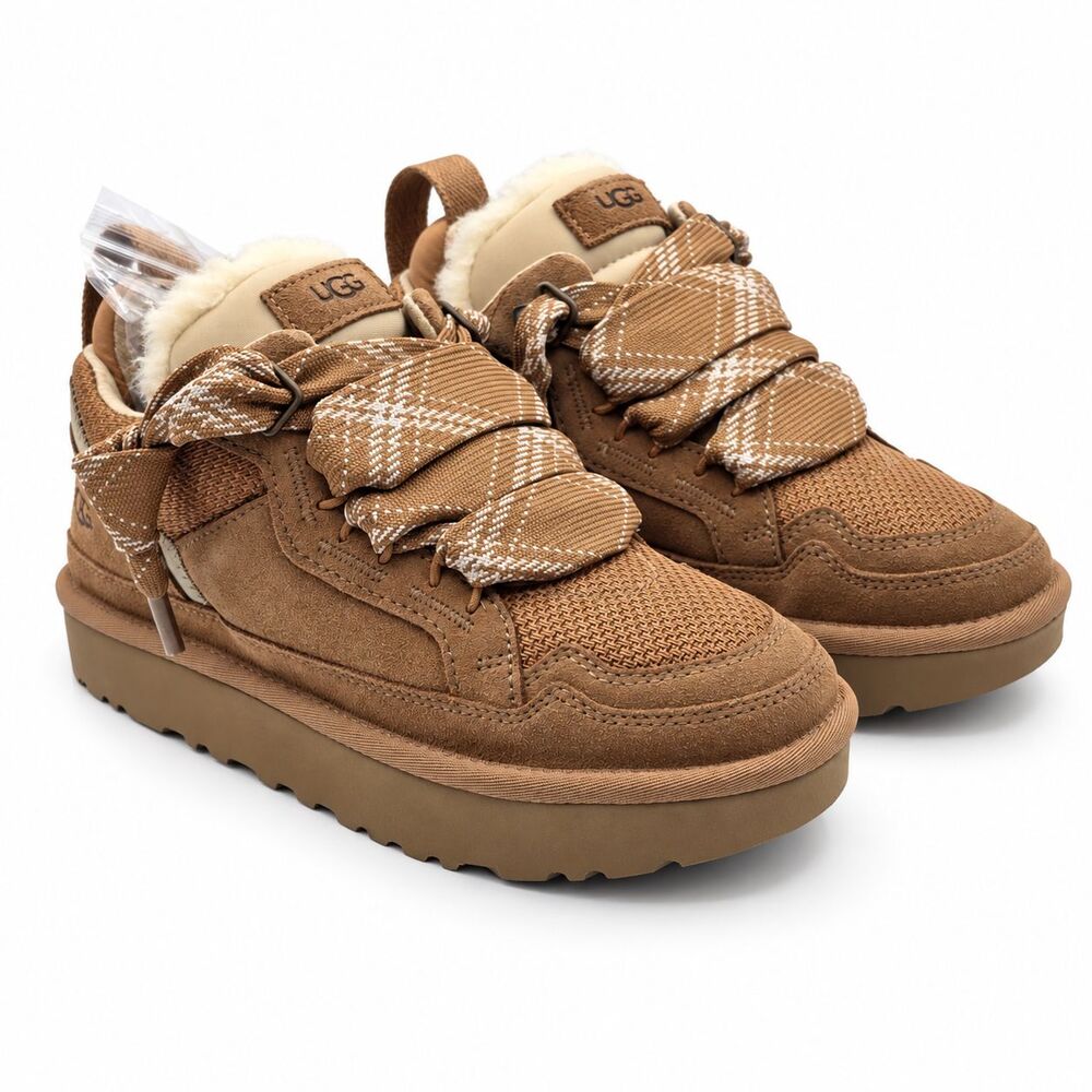 UGG Lowmel Sneakers Womens 6 Chestnut Suede Mesh Padded Lace Up Shoes 1144032 - Picture 2 of 8